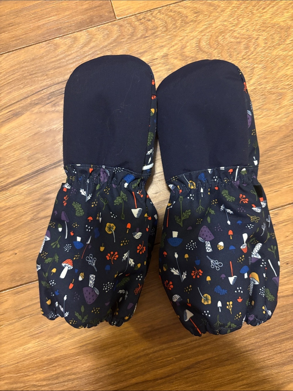 MEC Navy Infants One-Piece Mittens with Mushroom & Nature Print
